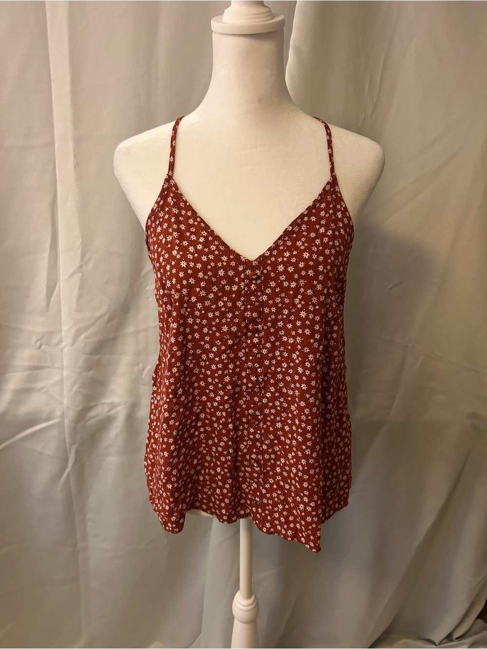 No Boundaries Rust Floral Spaghetti Strap Cami